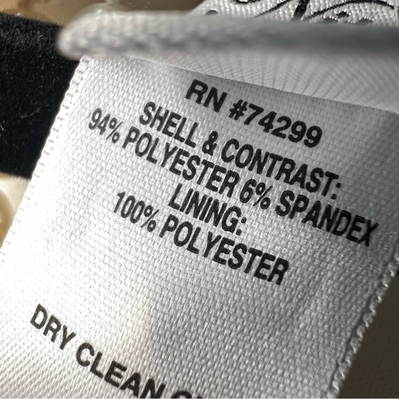 NWT🤩 |•ALEXA B NITES•| Beautiful Wrap Top Black & Ivory White Jumpsuit Size 14 - Picture 6 of 14